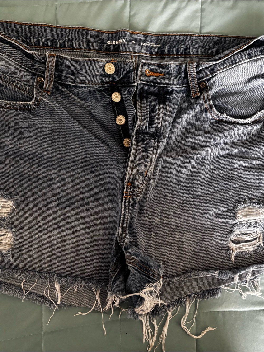 Old Navy Midrise Slouchy Straight Jean Shorts